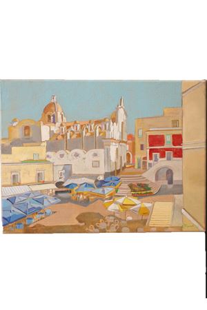 Painted of Piazzetta di Capri Antonio Palomba | PIAZZETTADICAPRIBIANCO